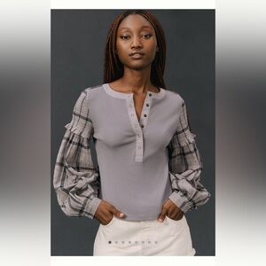 The Andie Ribbed Henley by Pilcro